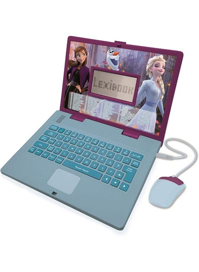 Lexibook Disney Frozen 2 Educational Bilingual Laptop for Kids – Spanish & English Learning Toy with 124 Activities, Elsa & Anna Theme Kids Computer for Learning, Games & Music, Blue/Purple