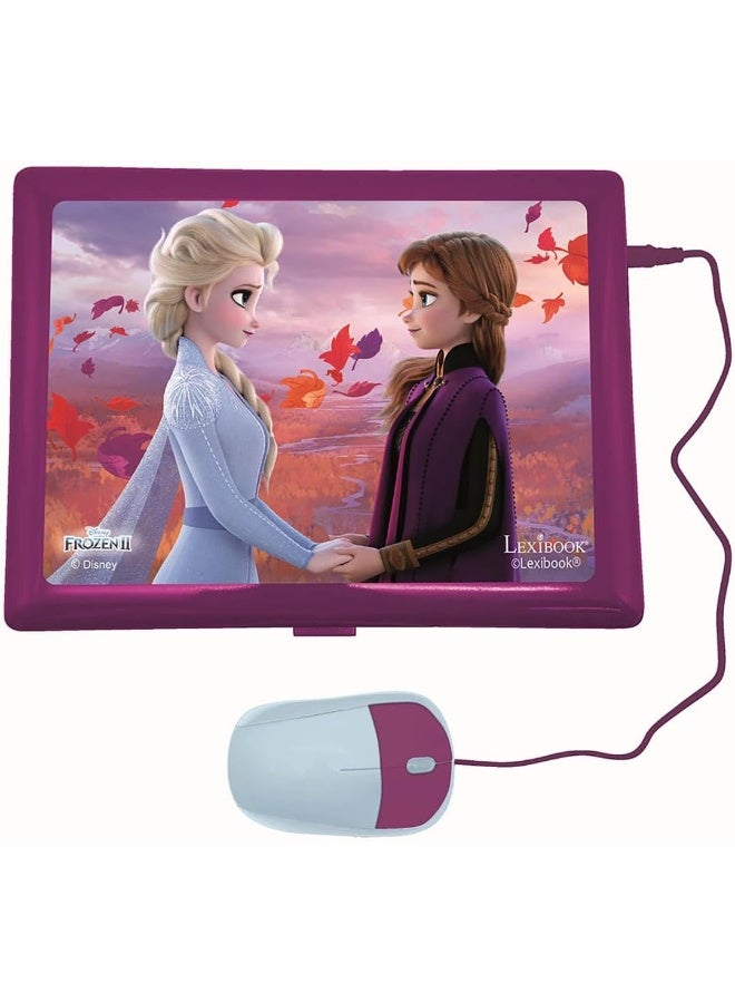 Lexibook Disney Frozen 2 Educational Bilingual Laptop for Kids – Spanish & English Learning Toy with 124 Activities, Elsa & Anna Theme Kids Computer for Learning, Games & Music, Blue/Purple - Image 2