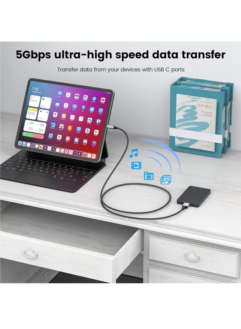 MOOGOO USB Type C Male to Micro B Cable 2M Micro B to USB3.0 C Cable for Hard Drive Compatible with Toshiba Seagate External Hard Drive WD Galaxy S8-S9-S10 etc Grey - Image 4