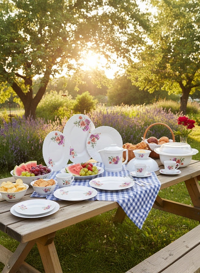 TIMMY Opal Dinner Set 58 Pieces, Premium Opalware, Design 7065 - Image 2