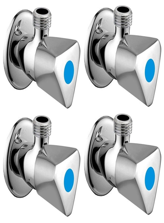 PEFKO PFK073 Stainless Steel Brass Dish Angle Valve/Angle Cocke For Wash Basin, Geyser, Flush Tank with Wall Flange and Teflon Tape (Chrome Finish) (TRIANGLE, 4) - Image 1