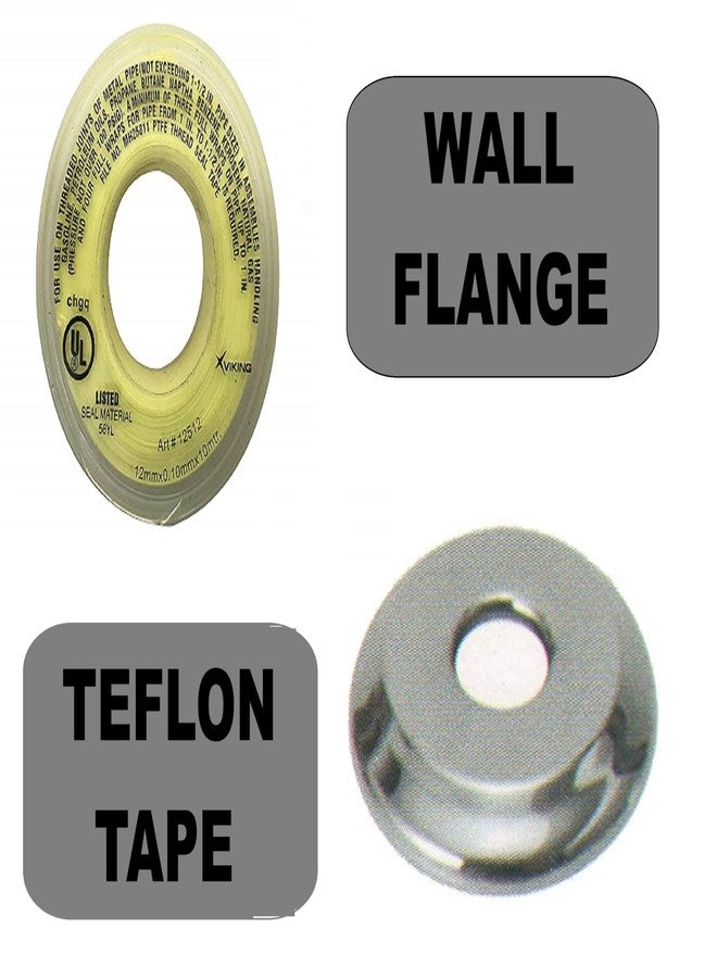 PEFKO PFK073 Stainless Steel Brass Dish Angle Valve/Angle Cocke For Wash Basin, Geyser, Flush Tank with Wall Flange and Teflon Tape (Chrome Finish) (TRIANGLE, 4) - Image 4