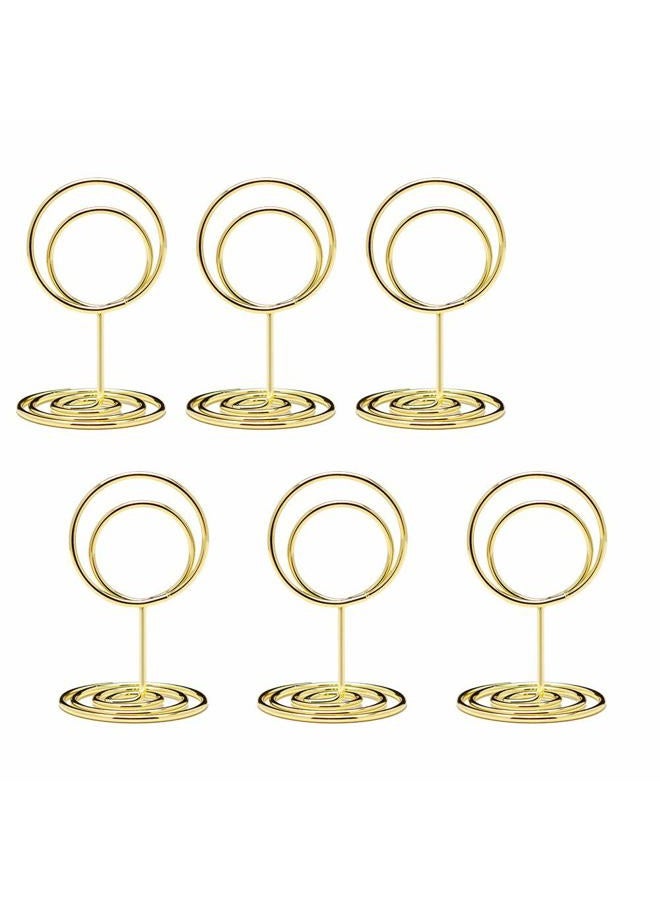 Jofefe 20pcs Mini Place Card Holders, Cute Table Number Holders, Classy Table Card Holder Table Picture Stands, Elegant Wire Photo Holder Menu Memo Clips, Idea for Wedding, Anniversary Party (Gold) - Image 1