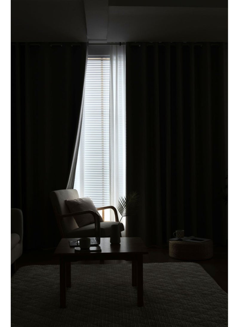 QBAID Chenille Blackout Curtain Panel with Grommet Top, Soft Textured Light Reducing Window Curtain for Bedroom Living Room, Multiple Size Options - Image 3