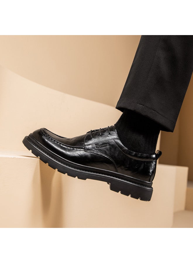 15MINS Men's Business Casual Leather Shoes, Wedding Shoes, Groomsmen Shoes, Formal Dress Shoes, Office Work Shoes, All-season Men's Dress Shoes - Image 3