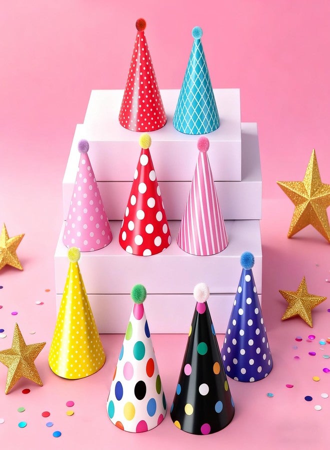 VYNFLICK Mini Party Hats with Crowns: 11Pcs Paper Cone Tiny Birthday Hat for Stuffed Animals Pets Decorations - Image 4