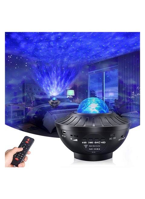 Star Projector, Starry Galaxy Night Light Projector For Bedroom, Ocean Wave Star Night Light Projector With Bluetooth Music Speaker & Voice Control 10 Color Sky Light Projector