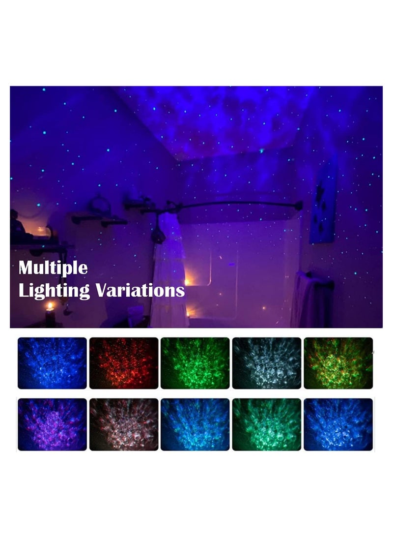 Star Projector, Starry Galaxy Night Light Projector For Bedroom, Ocean Wave Star Night Light Projector With Bluetooth Music Speaker & Voice Control 10 Color Sky Light Projector