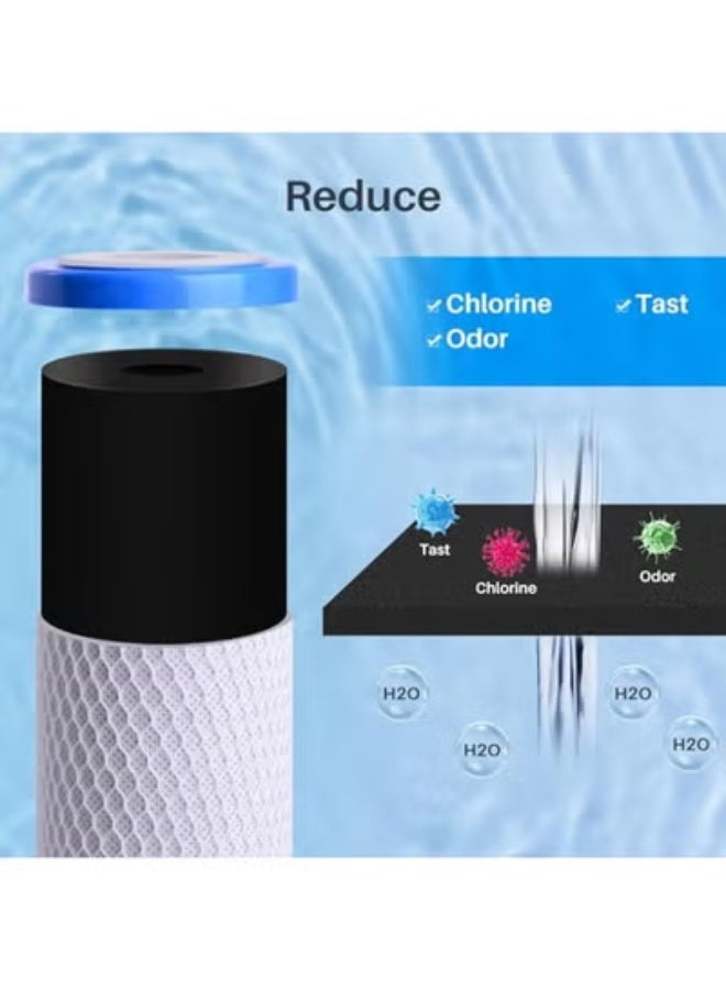 فلتر مياه CTO كربون بلوك 20" × 2.5" – 5 ميكرون، فلتر بديل للمنزل بالكامل (عبوة 4 قطع) - Image 5