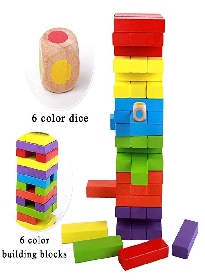 Sell pluse® Presents Wooden Building Blocks Puzzle 48 Pcs Challenging 1 pcs Dice Wooden Stacking Game Math's for Adults and Kids - Image 4