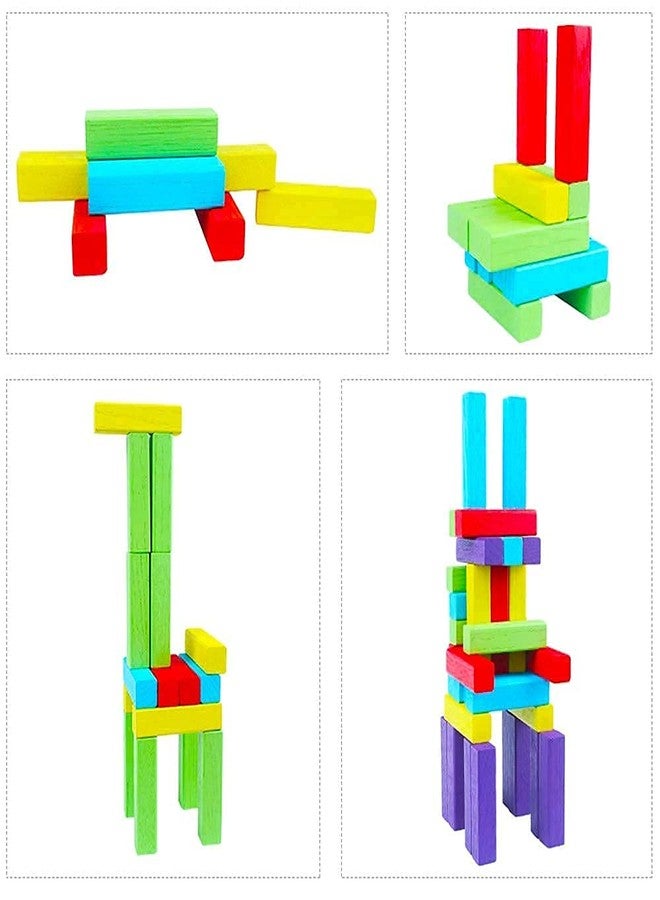 Sell pluse® Presents Wooden Building Blocks Puzzle 48 Pcs Challenging 1 pcs Dice Wooden Stacking Game Math's for Adults and Kids - Image 5