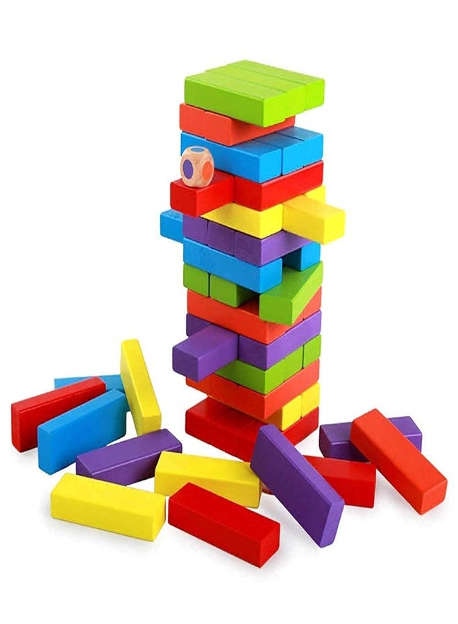 Sell pluse® Presents Wooden Building Blocks Puzzle 48 Pcs Challenging 1 pcs Dice Wooden Stacking Game Math's for Adults and Kids - Image 3