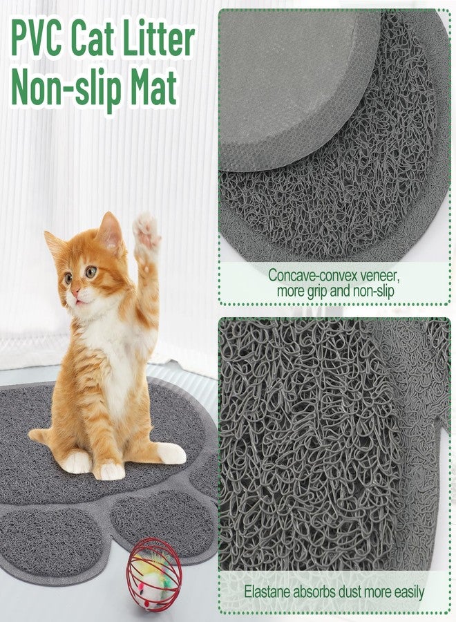 Tioncy 7 Pcs Small Cat Kitten Starter Kit Cat Litter Box with Shovel Paw Litter Mat Double Automatic Bowls Toy Teaser Stick Kitten Collar Essentials Kits for 1-3 Lbs Beginner(Black) - Image 5