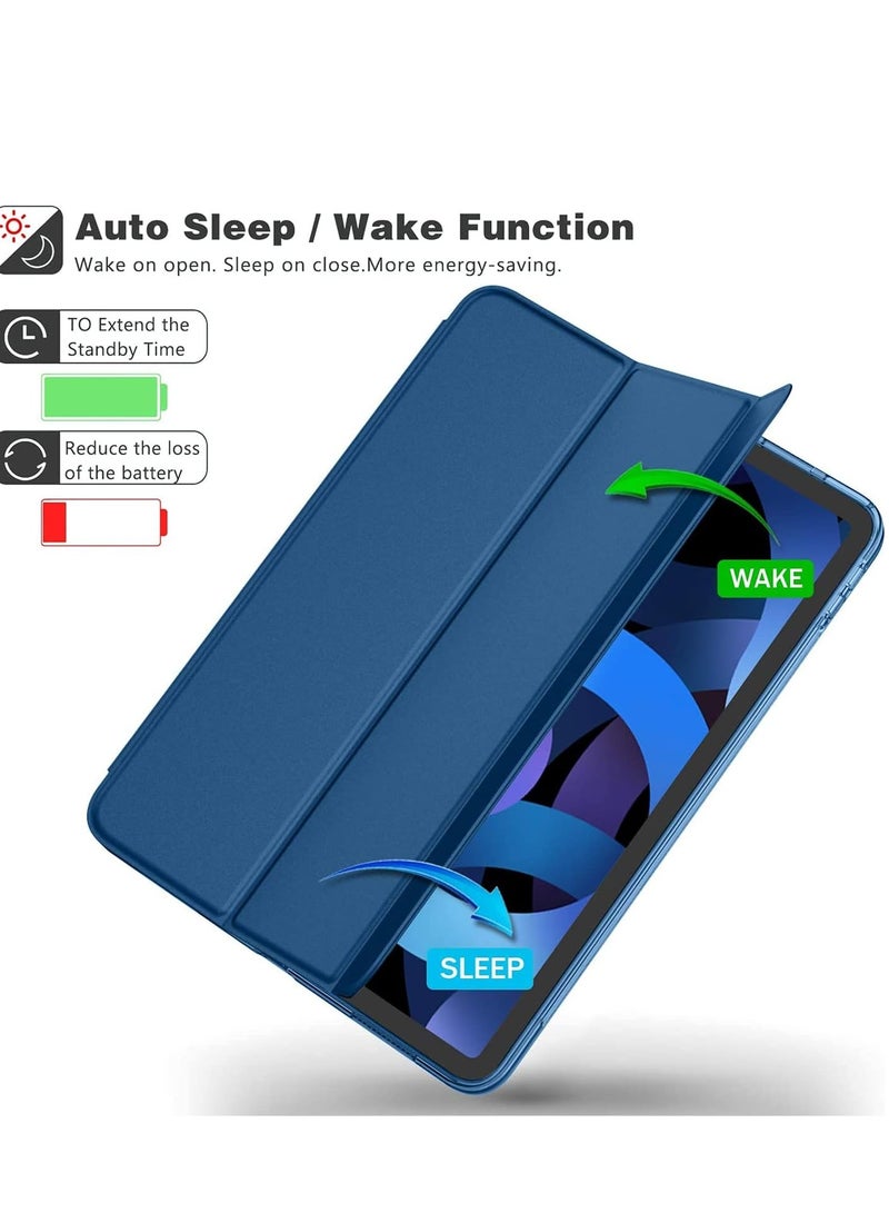 إلترازون ELTRAZONE Navy Blue Slim Stand Case for iPad Air 13-Inch M2 (2024) – Smart Shell with Touch ID Support, Auto Wake/Sleep, and Translucent Back - Image 3
