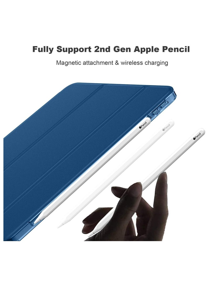 إلترازون ELTRAZONE Navy Blue Slim Stand Case for iPad Air 13-Inch M2 (2024) – Smart Shell with Touch ID Support, Auto Wake/Sleep, and Translucent Back - Image 5