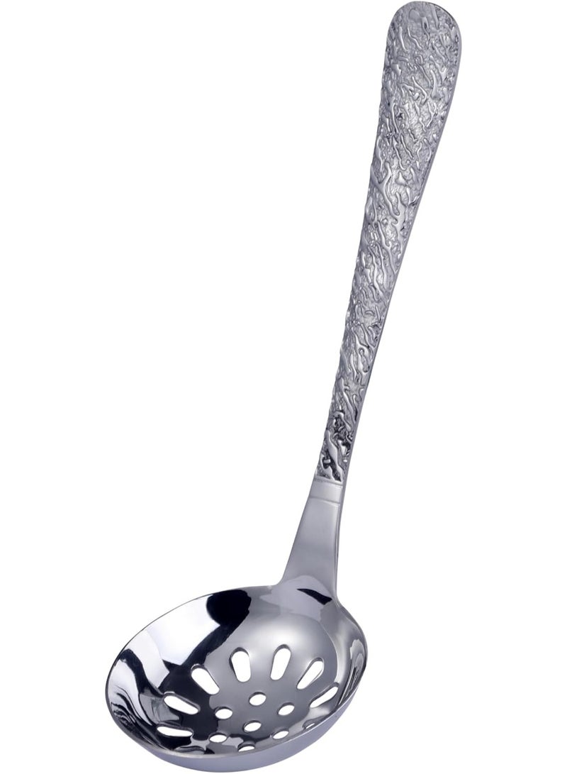 Orchid Artistic Stainless Steel Slotted Ladle, Rust-Resistant, Ideal for Serving Soups, Stews Ladle, Broths Ladle, Ladle for Sauces, Kitchen Tool for Cooking & Serving, Tableware Utensils Set - Image 3