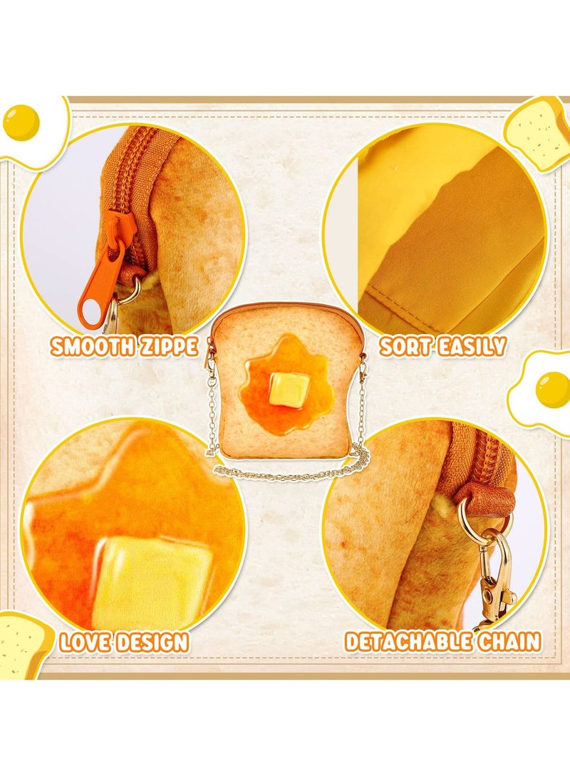 SYOSI SYOSI Butter Toast Shoulder Bag, Cute Cross Body Bag Novelty Handbag Cute Plush Food Crossbody Bag Wool Fabric  - Image 5
