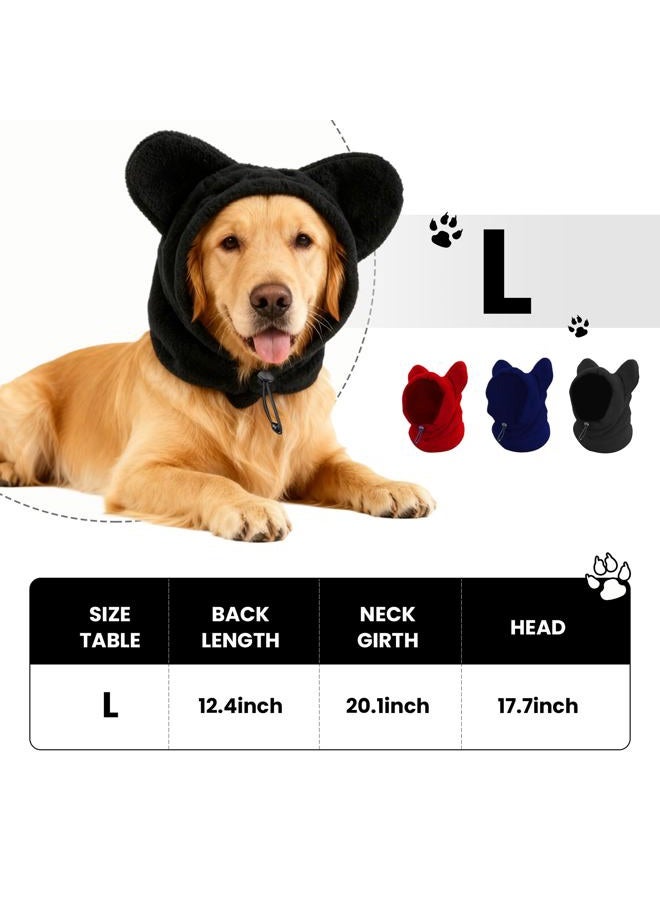 ETOFIXEE Warm Hooded Hat for Dogs & Cats, Autumn/Winter Wool Pet Headwear with Cute Ears, Adjustable Pet Scarf for Cold Days, Soft Neck Warmer for Small/Medium/Large Pets (Blue, Large) - Image 5