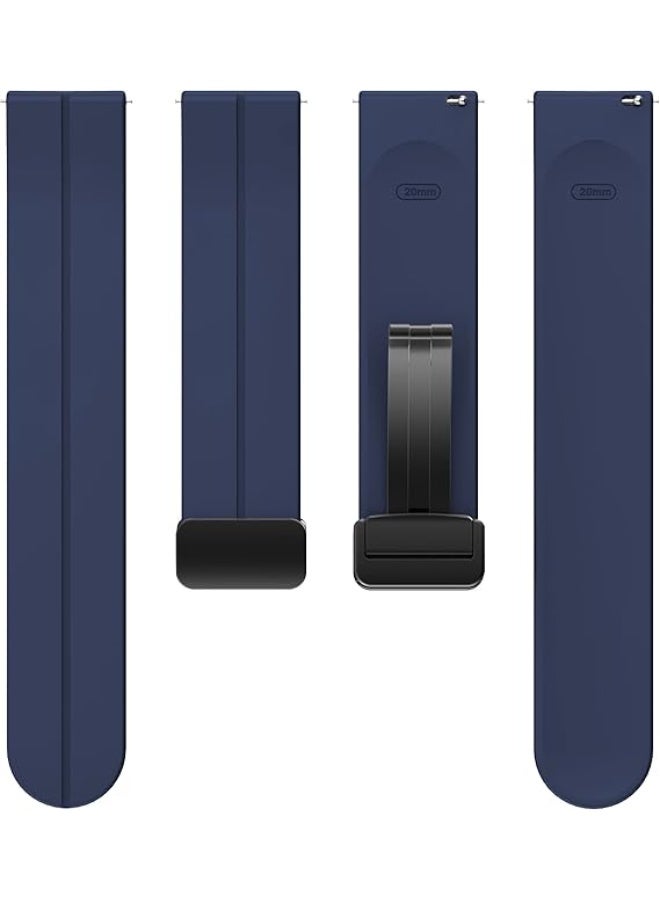 LIXES Soft Silicone Magnetic Buckle Replacement Strap Compatible for OnePlus Watch 2 Lightweight Sport Wristband with Secure Adjustable Fit for Workout Office Travel and Everyday Use, Blue - Image 3