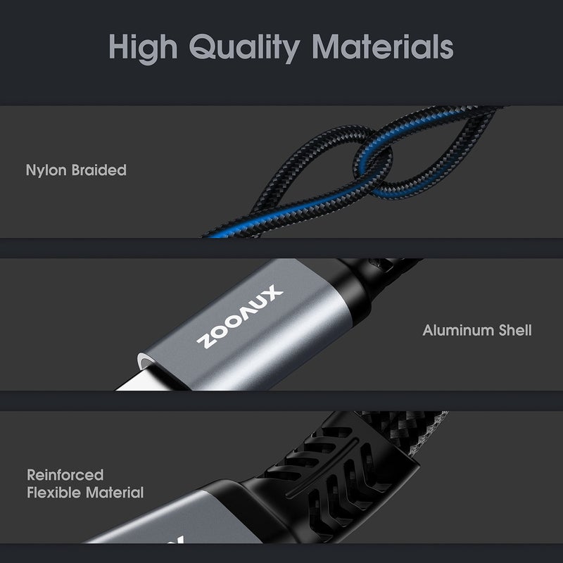 ZOOAUX محول زواوكس USB C، محول سماعات رأس وشاحن مزدوج USB C، كابل دنجلي صوتي 2 في 1 من نوع C مع دعم الشحن السريع PD 60W لمكالمة الموسيقى لجهاز Pixel 4 3 XL، Galaxy S23 S22 S21 S20، Xperia - Image 5