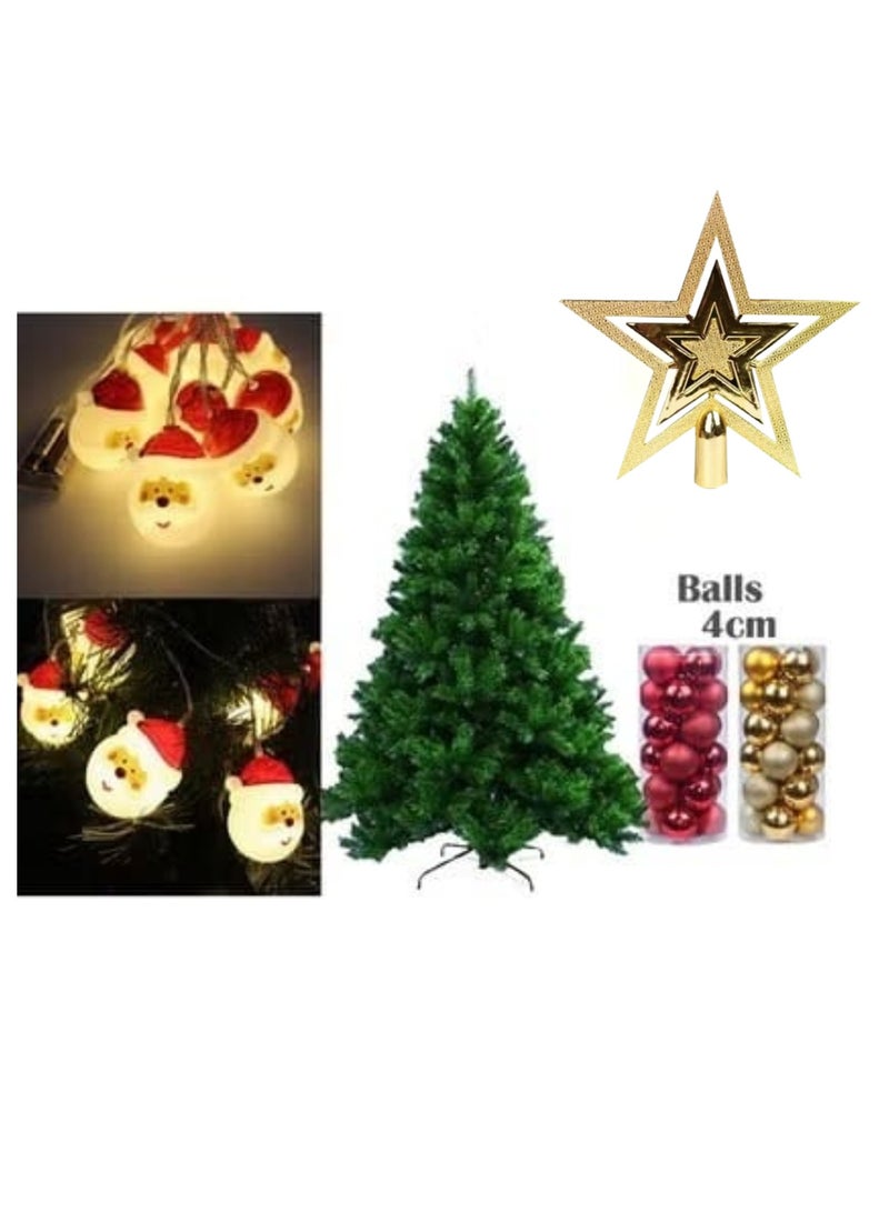 ACLIX 5 in 1 Christmas tree 180 cm,golden and red ball, star and string light - Image 1