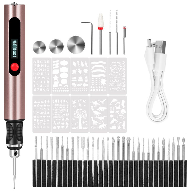 Multifunctional battery life long-lasting charging lithium battery handheld engraving pen/silver - Image 1