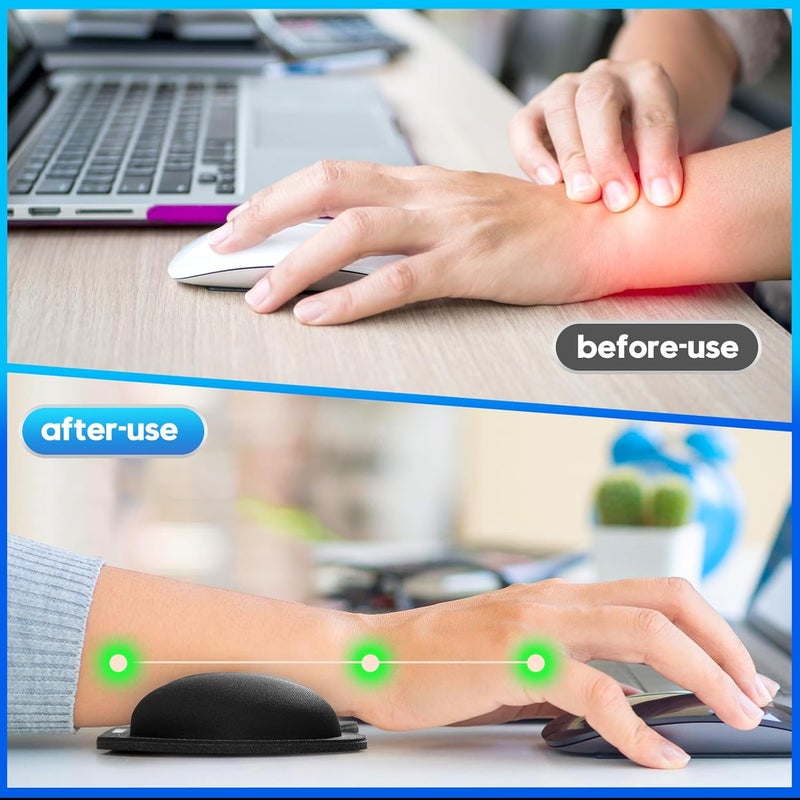 TIDALSOIL Mouse Pad with Wrist Support, Ergonomic Mouse Mat with Non-Slip PU Base, Pain Relief Memory Foam Mousepad for Office & Home (Wrist Rests 2pcs (B)) - Image 3