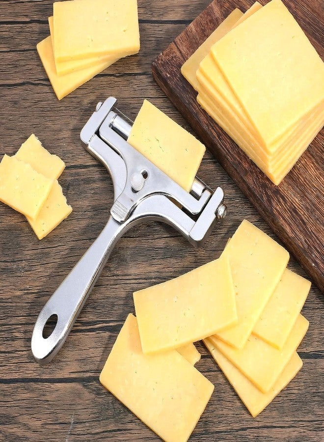 SHENLIU Cheese Slicer Kit, Stainless Steel Wire Cheese Slicers, Handheld Cheeses Slicer with 8 Replacement Wires and Wrench Adjustable Cheeses Cutter for Block Butter Cutter Tools - Image 4