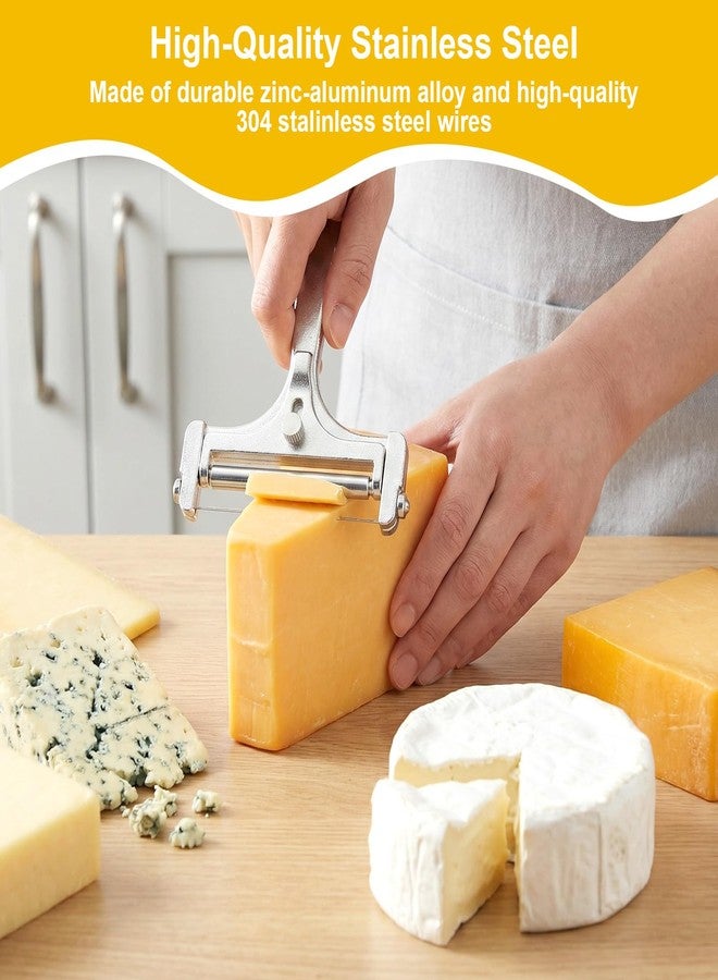 SHENLIU Cheese Slicer Kit, Stainless Steel Wire Cheese Slicers, Handheld Cheeses Slicer with 8 Replacement Wires and Wrench Adjustable Cheeses Cutter for Block Butter Cutter Tools - Image 5