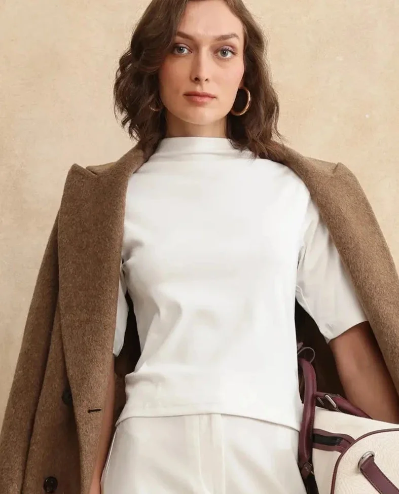 Rareism Rareism Women Rohdrio Off White Knitted Plain Top
