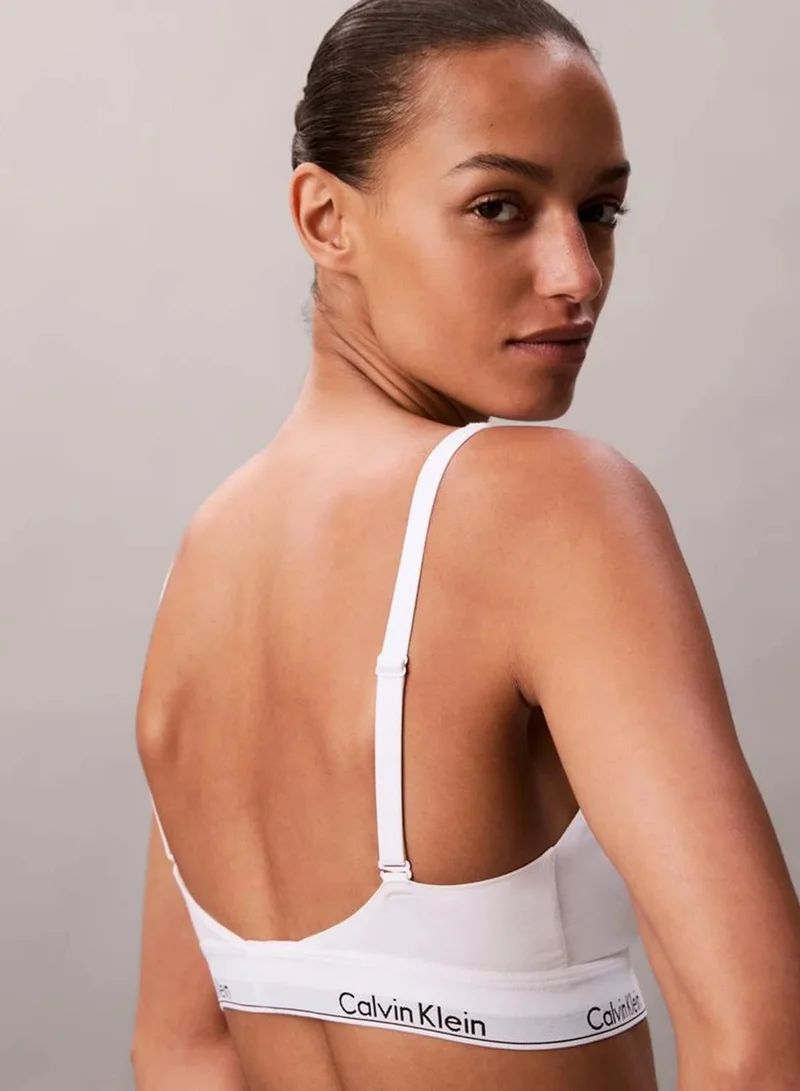 Calvin Klein White Lightly Lined Bralette - Icon Cotton Modal for Women | Best Price UAE