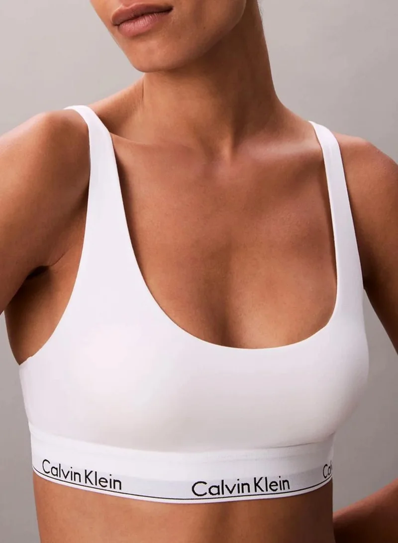 Calvin Klein White Lightly Lined Bralette - Icon Cotton Modal for Women | Best Price UAE