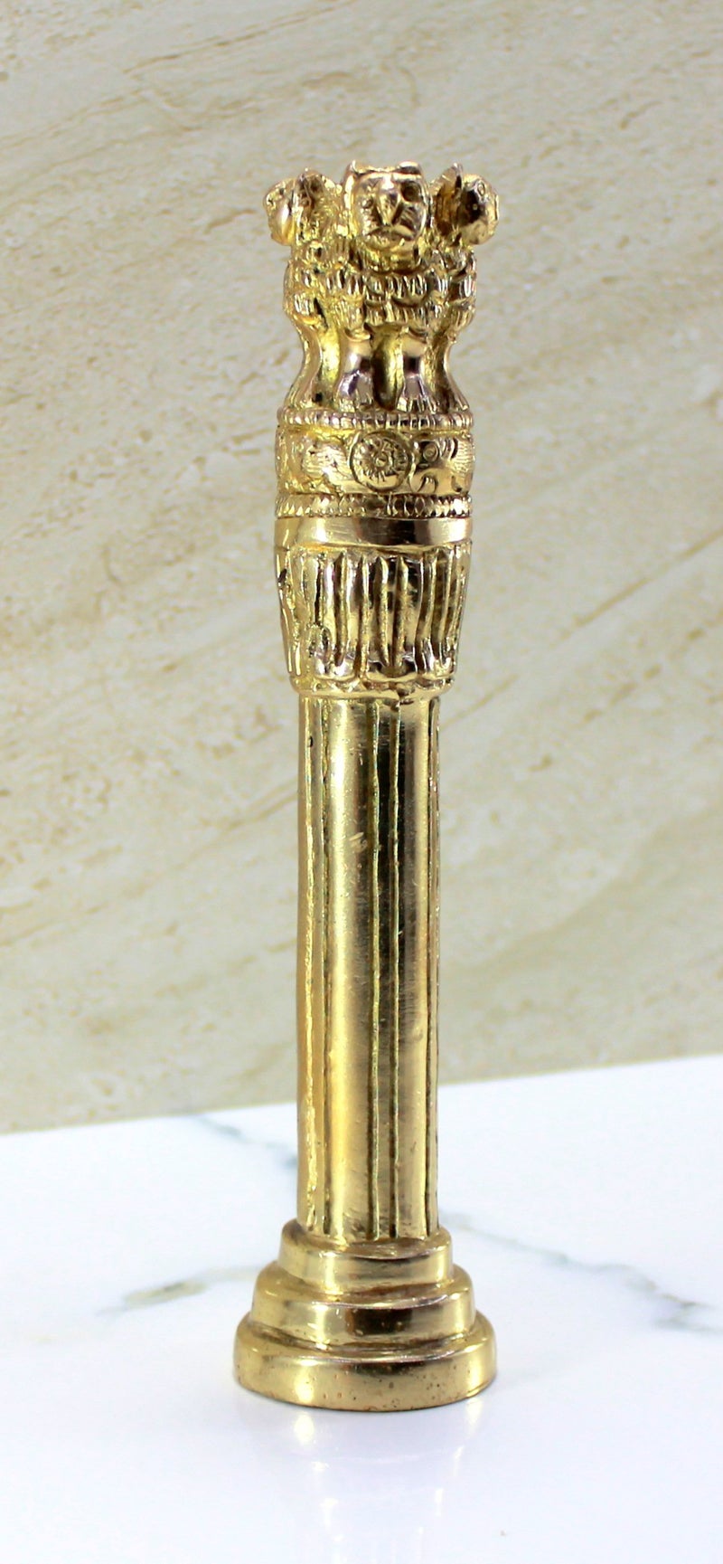 ستونكرافت Stonkraft 7.5 "" النحاس Ashok Sthambh/Ashoka Stambh (Stoop) عمود Memento تمثال مونتيو الهندي - هدية للمنزل ديكور (ديكور) تزيين طاولة المكاتب - Image 2