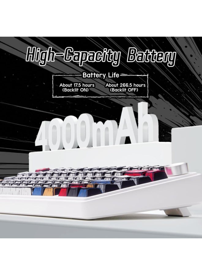 AULA F75 لوحة مفاتيح ميكانيكية للألعاب بتقنية RGB ثلاثية الوضع مع مقبض تحكم وغطاء مفاتيح كوميكس، مفاتيح قابلة للتبديل الساخن – للكمبيوتر الشخصي/ماك/المكتب - Image 3