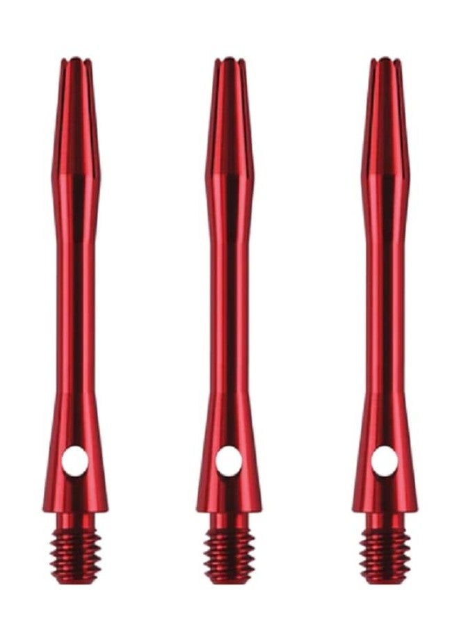 US Darts RED Aluminum Dart Shafts - 3 Sets (9 shafts), 2ba Dart Ex-Short + O'rings - 1 1/4in