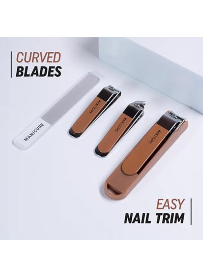 طقم مانيكير وباديكير رأس من الفولاذ المقاوم للصدأ – مجموعة العناية بالأظافر 7 قطع مع حقيبة تخزين قابلة للتنقل – تشمل قص الأظافر ومبرد ومزيل الجلد الزائد - Image 5