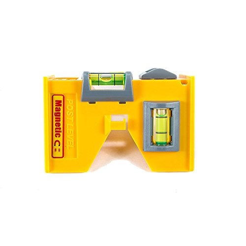 Swanson Tool Co. , Inc Swanson Tool Co PL001M Magnetic Composite Post Level, Yellow, Includes Elastic Loop for Hands-Free Work and 3 Vials for Easy Plumb and Level Reads - Image 2