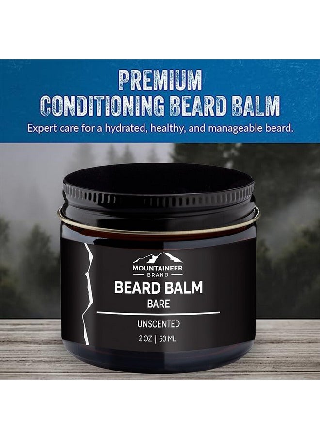 mountaineer brand - Beard Balm For Men All Natural Leavein Conditioner To Moisturize Dry Itchy Skin Beard Butter Hydrates Softens And Tames Flyaway Hair Adds Shine Bare (Unscented) 2Oz - Image 1
