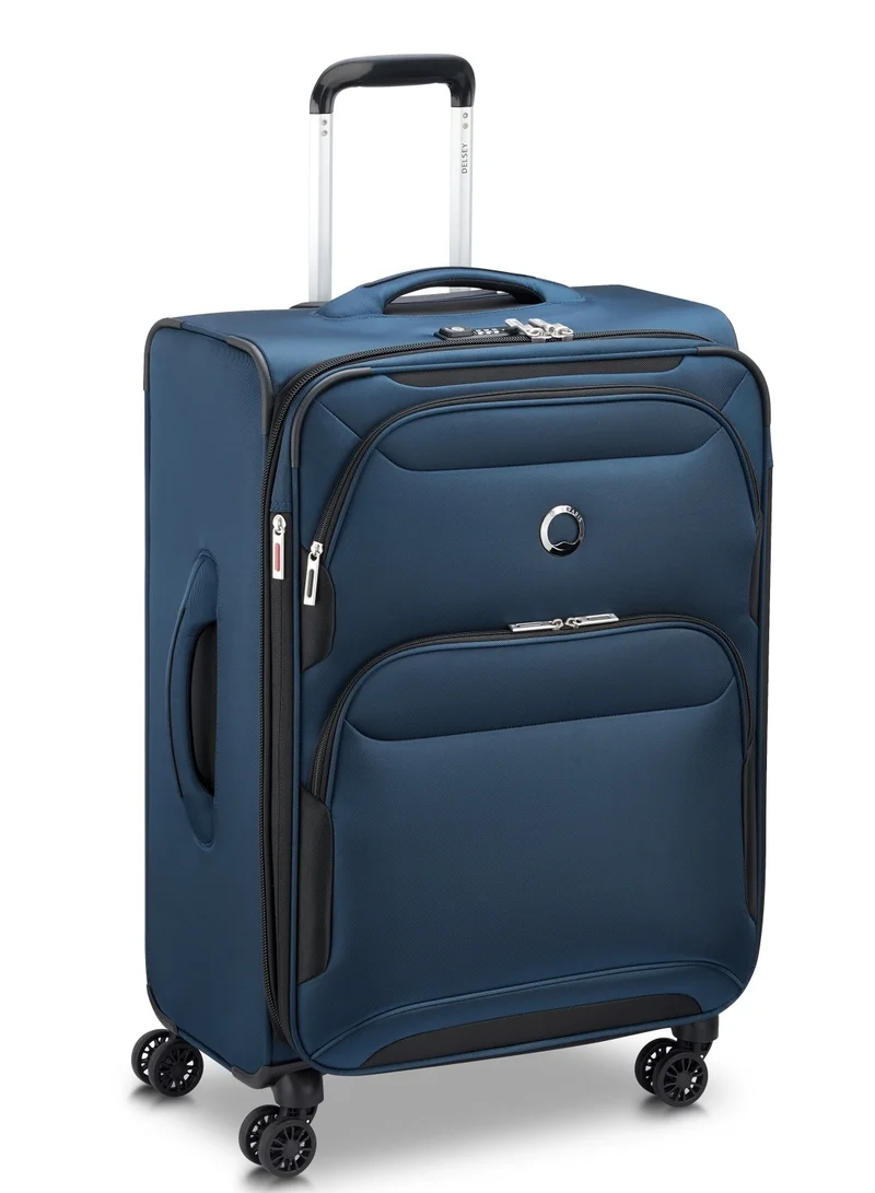 DELSEY Paris Sky Max 2.0 70.5cm Softcase 4 Double Wheel Expandable Check-In Luggage Trolley Blue - 00328482002Z9