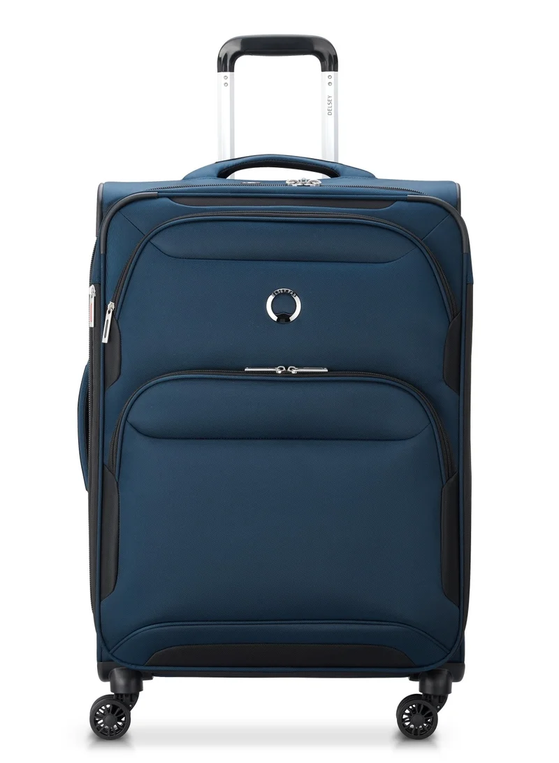 DELSEY Paris Sky Max 2.0 70.5cm Softcase 4 Double Wheel Expandable Check-In Luggage Trolley Blue - 00328482002Z9