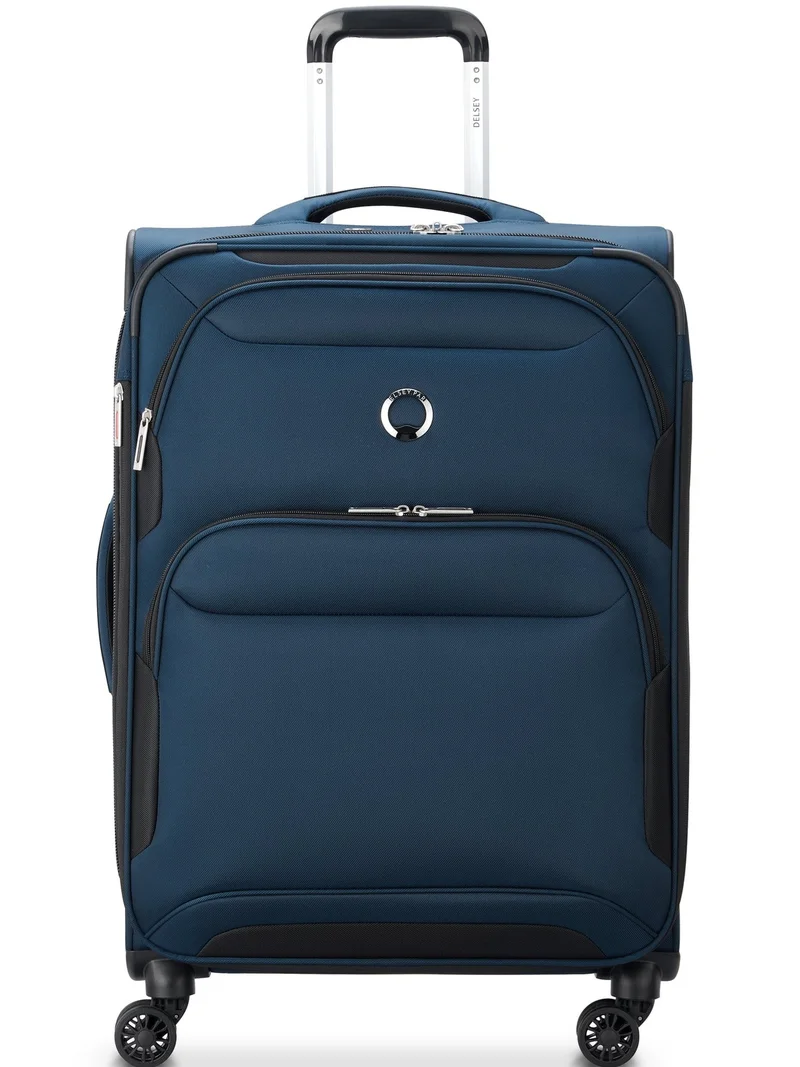 Sky Max 2.0 Medium 70 Cm Softside 4-Double Wheeled Expandable Check-In Luggage Trolley - Blue