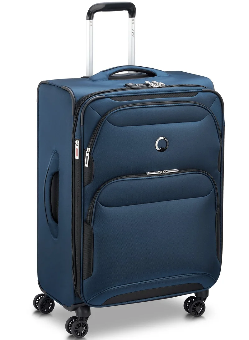 ديلسي _باريس حقيبة سفر بعجلات مزدوجة قابلة للتوسيع سماوي ماكس . . سم أزرق