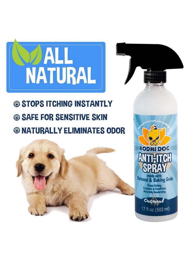 Bodhi Dog - Bodhi Dog Anti Itch Spray | Natural Soothing Relief for Dry, Itchy, Bitten or Allergy Damaged Skin Treatment | Anti Itch Spray for Dogs & Cats | Made in USA (Oatmeal, 17 oz) - Image 1