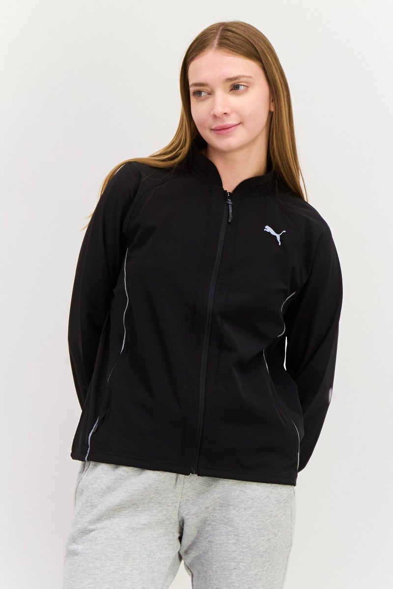 PUMA Women Sportswear Fit Brand Logo Running Jackets, Black - Image 1