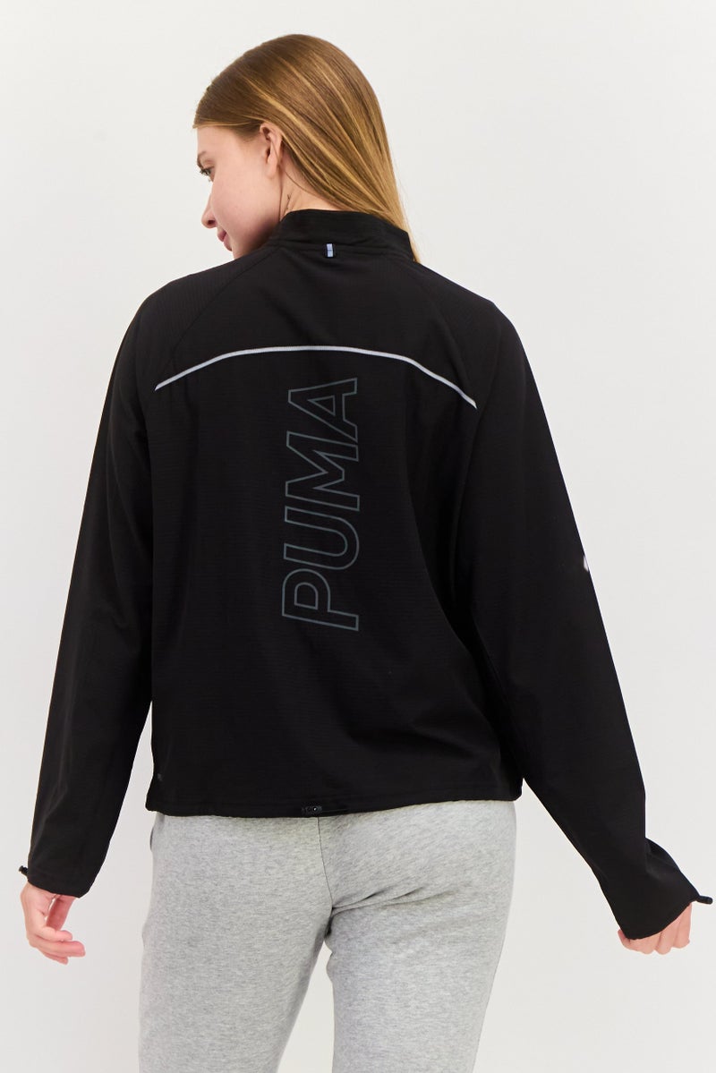 PUMA Women Sportswear Fit Brand Logo Running Jackets, Black - Image 3
