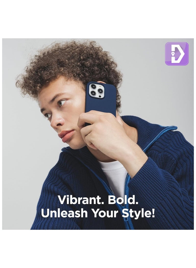 Delivus - Iphone Silicone Case - Silky Soft Touch with Grade Drop Protection - Anti-Scratch Microfiber Lining - Shockproof Protective Phone Case Slim Thin Cover (Iphone 15 Pro, Navy blue) - Image 1