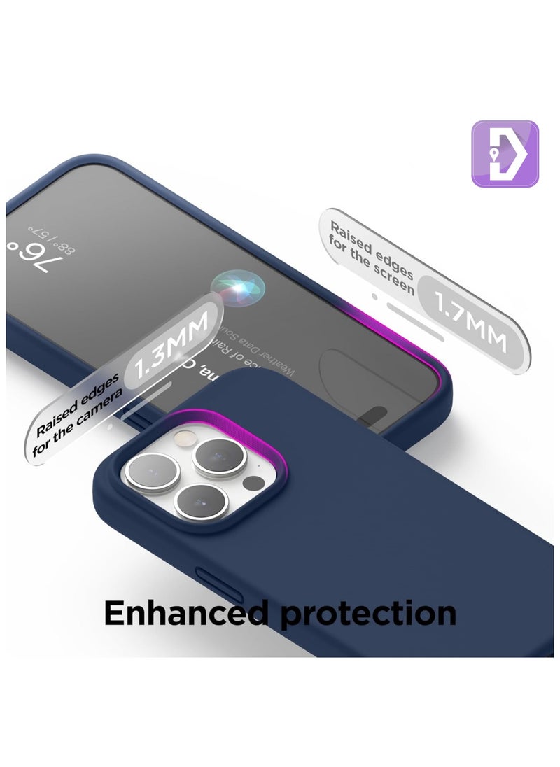 Delivus - Iphone Silicone Case - Silky Soft Touch with Grade Drop Protection - Anti-Scratch Microfiber Lining - Shockproof Protective Phone Case Slim Thin Cover (Iphone 15 Pro, Navy blue) - Image 1