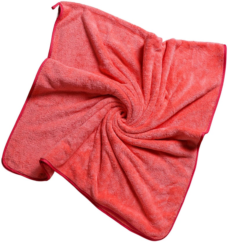 Fezora® Microfiber Towels for Bath | Towels for Bath Large Size | Bath Towel- Super & Absorbent with Hook Quick Dry | 500 GSM | 1 Piece Bath Towel for Men/Women 70 cms x 140 cms (Pink) - Image 1