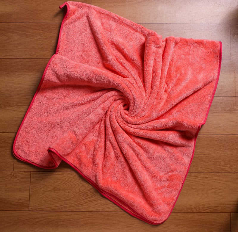 Fezora® Microfiber Towels for Bath | Towels for Bath Large Size | Bath Towel- Super & Absorbent with Hook Quick Dry | 500 GSM | 1 Piece Bath Towel for Men/Women 70 cms x 140 cms (Pink) - Image 4