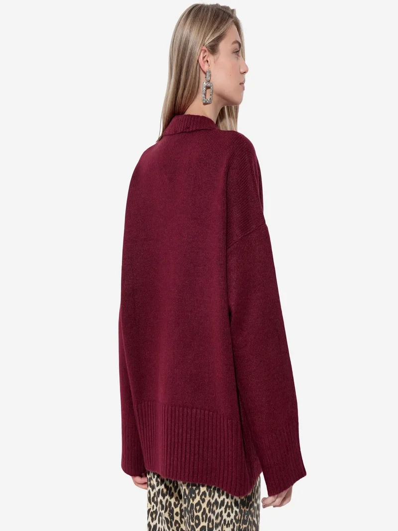 فيورنا VIORNA Ribbed V-Neck Button Cardigan